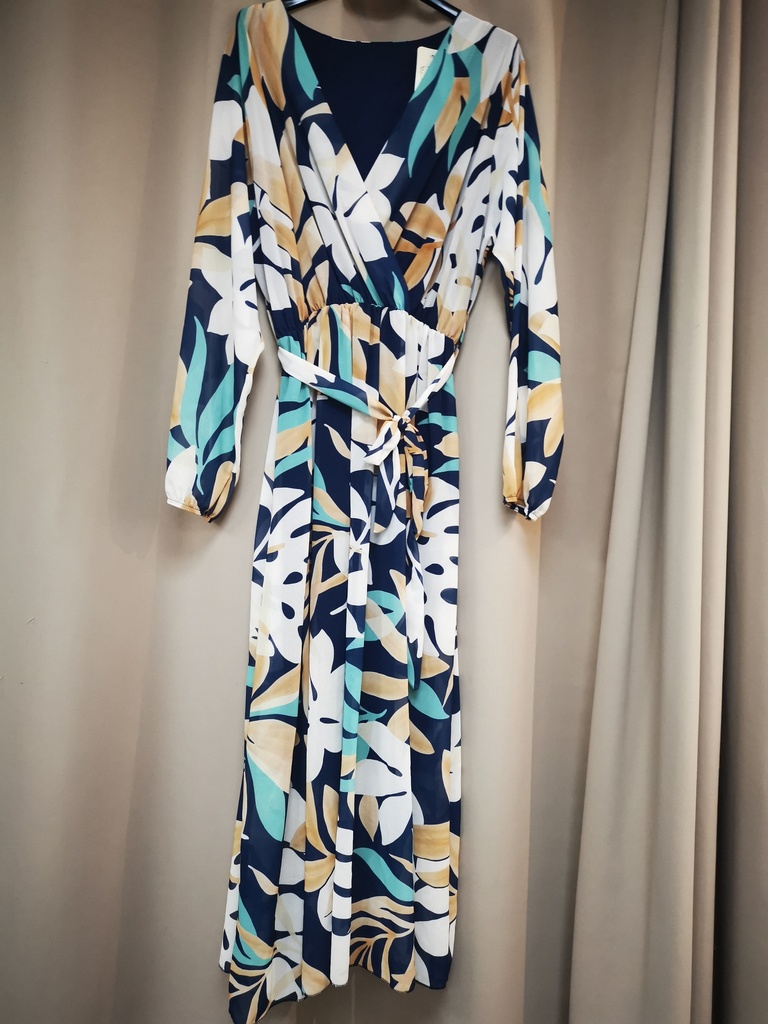 Robe longue Vinnie marine/vert-eau