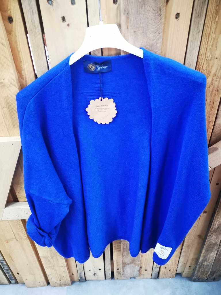 Gilet court uni "Coralie" bleu roi