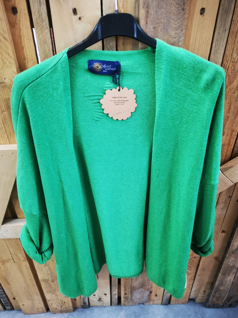 Gilet court uni "Coralie" vert brésil