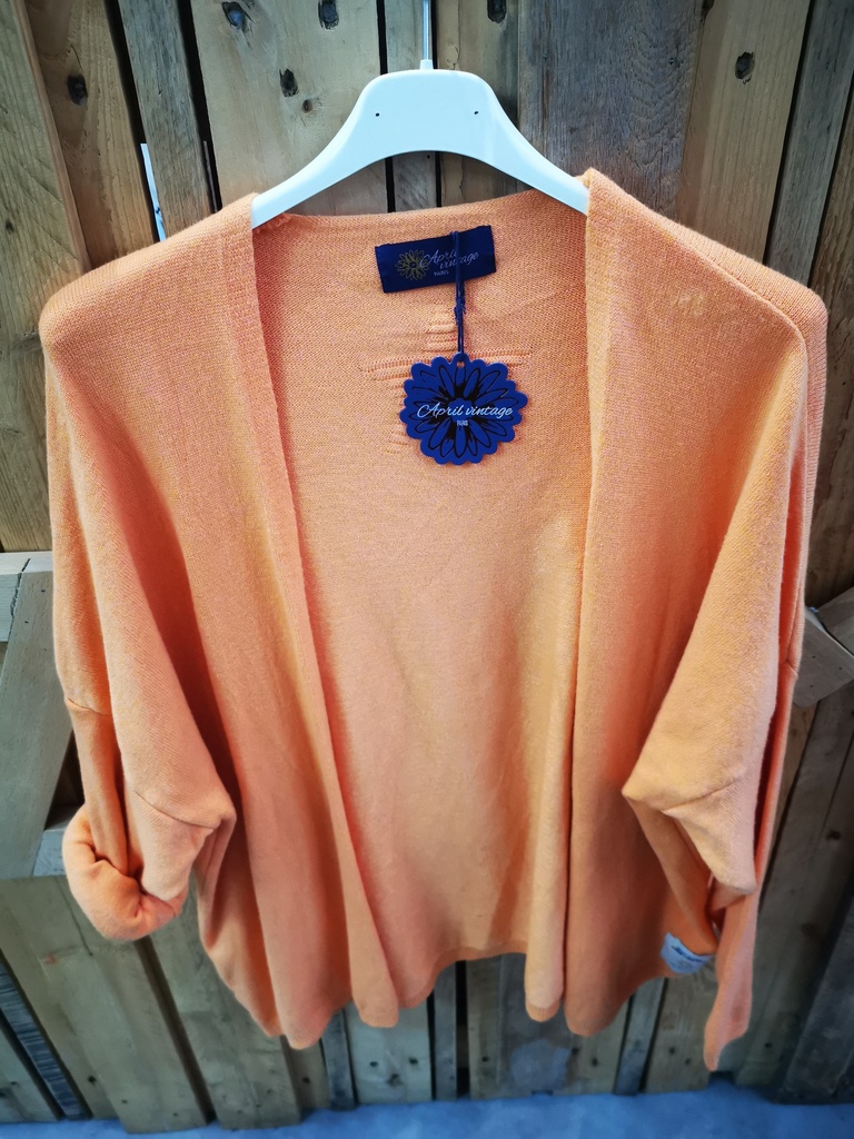 Gilet court uni "Coralie" orange clair