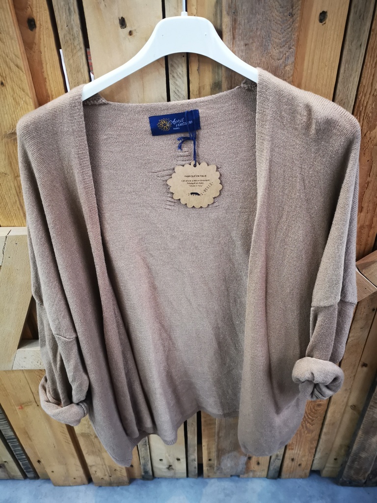 Gilet court uni "Coralie" camel