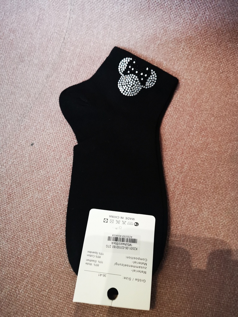 Chaussettes Minnie strass noir