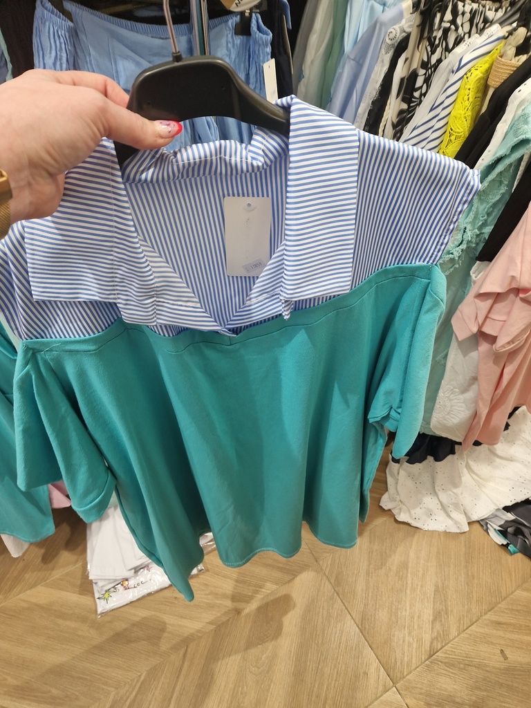 T-shirt chemise (duo) turquoise
