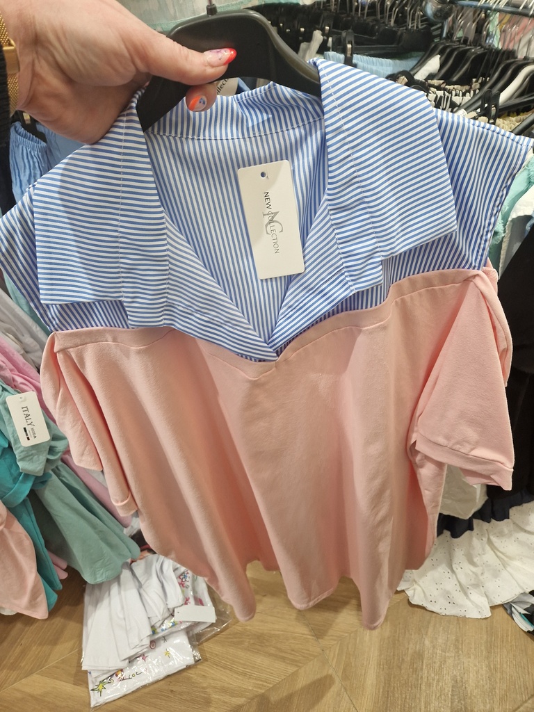 T-shirt chemise (duo) rose pâle