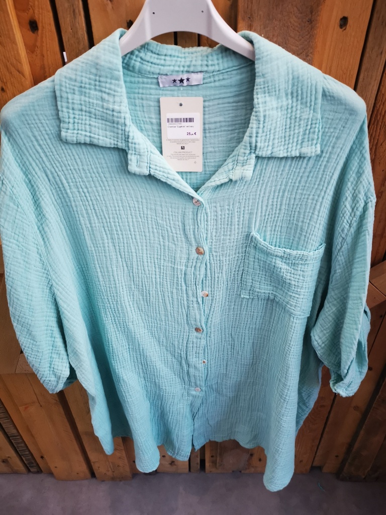 Chemise "Eugénie" vert eau