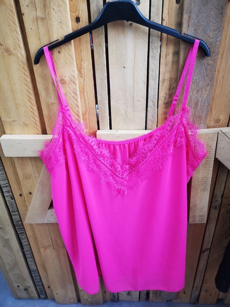 Top fines bretelles ajustables fuchsia