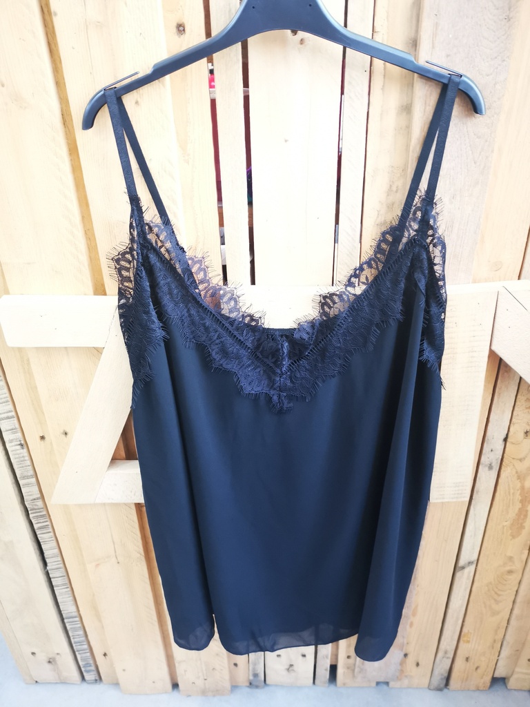 Top fines bretelles ajustables noir