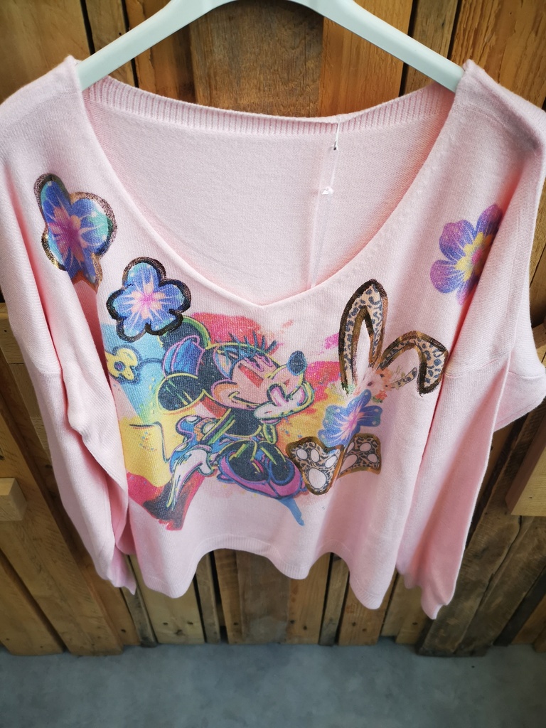 Pull Minnie rose pâle