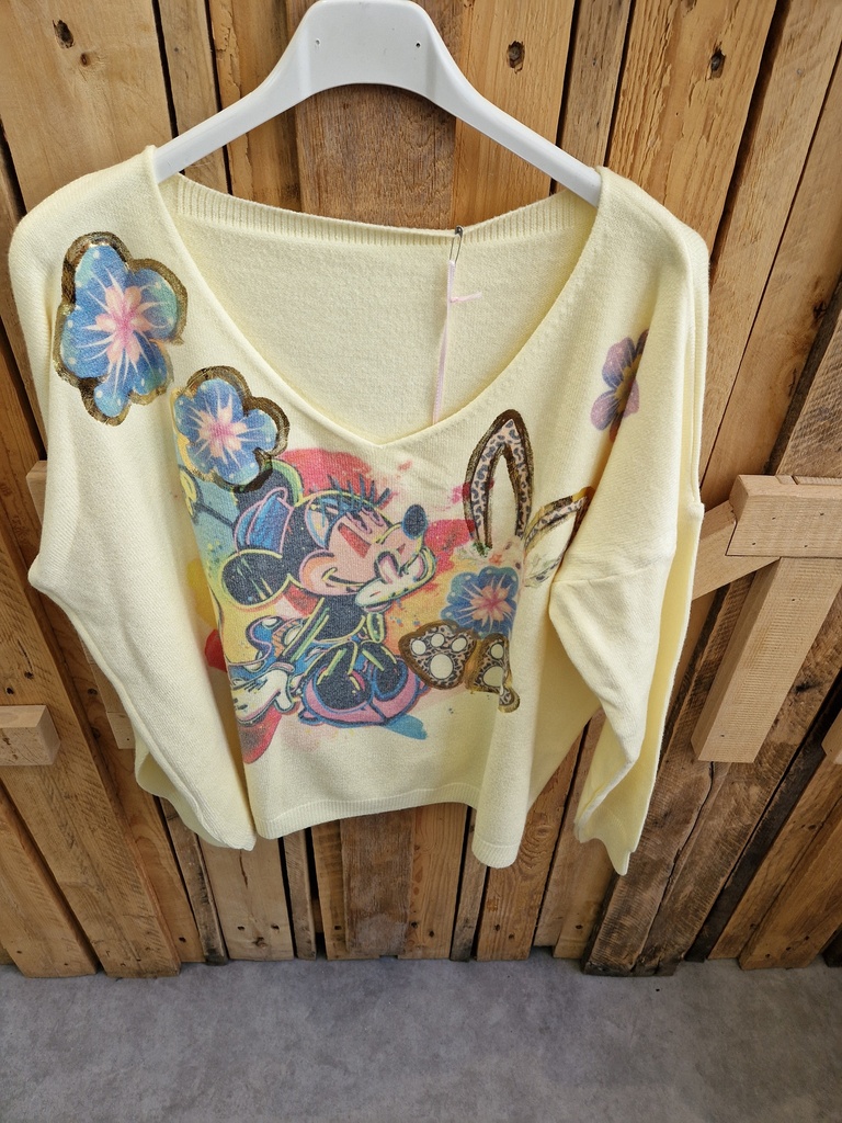 Pull Minnie jaune