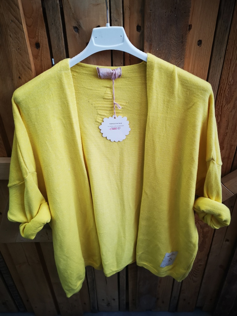 Gilet court uni "Coralie" jaune