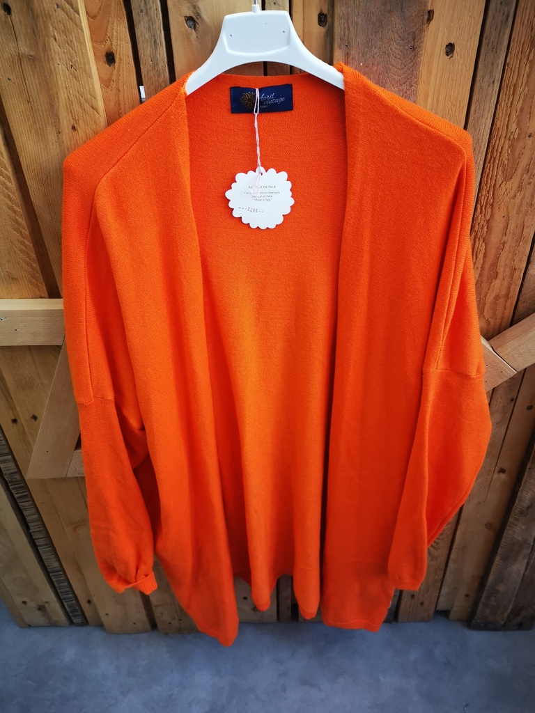 Gilet long uni "Oriane" orange 