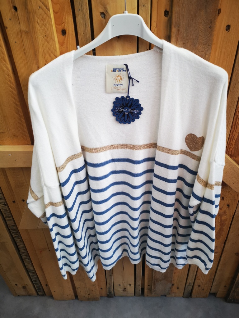 Gilet "Marin" blanc et bleu