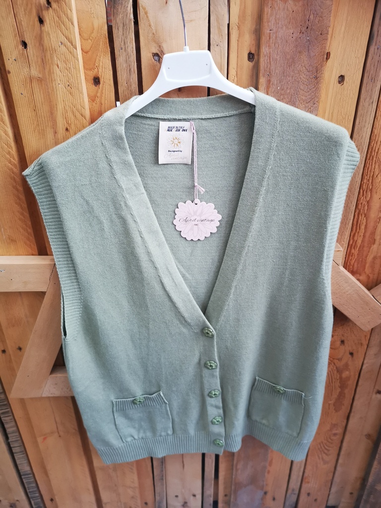 Gilet sans manche "Mira" vert sauge