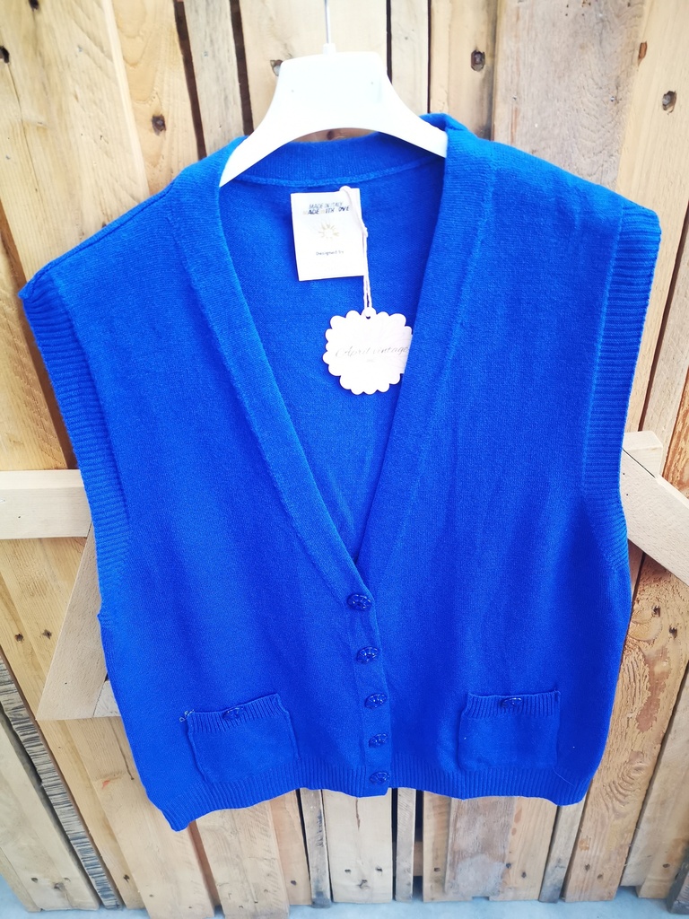 Gilet sans manche "Mira" bleu roi