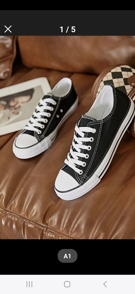 Baskets en toile noires imitation Converse  (37)