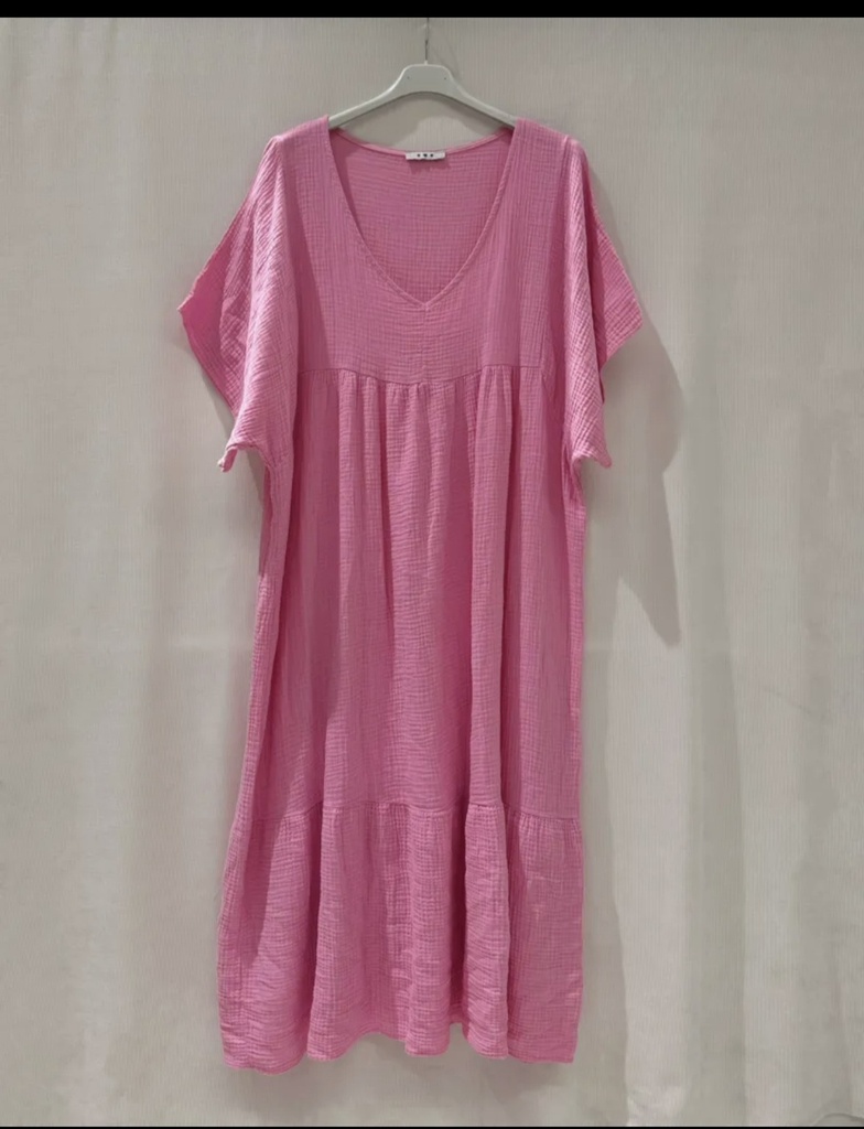 Robes longues "Débie" rose