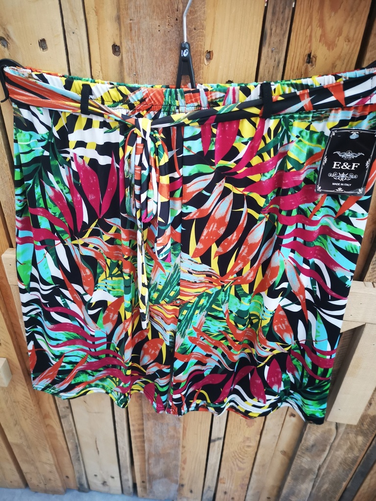 Short "Clémence" feuillage vert-magenta