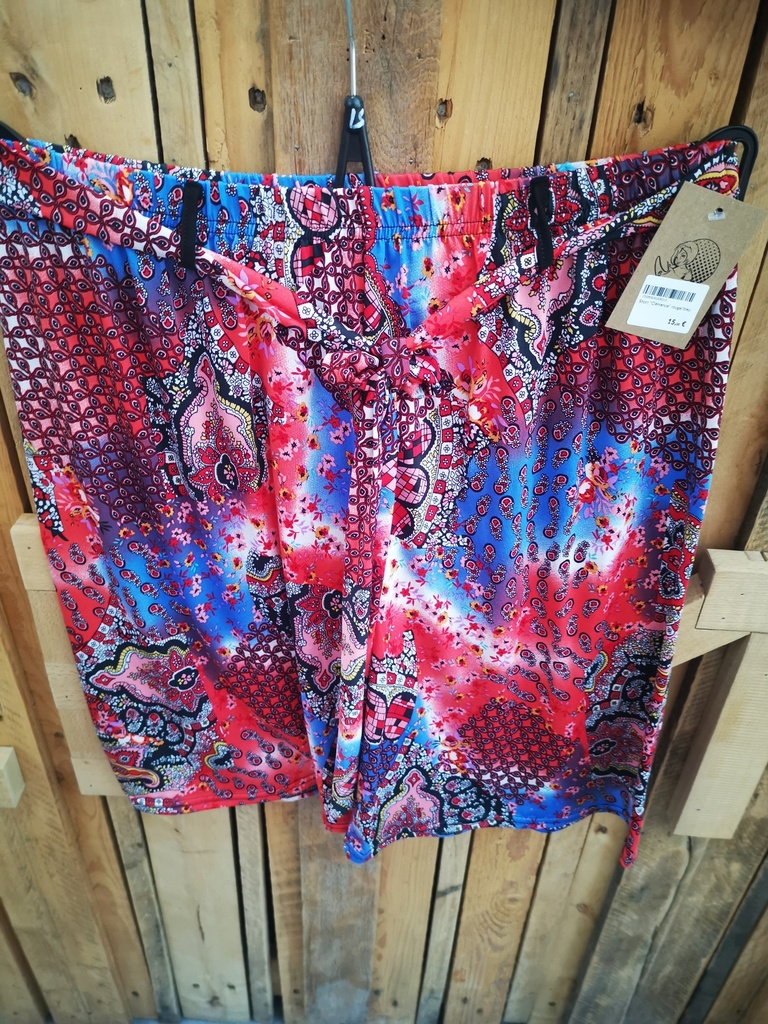 Short "Clémence" rouge/bleu