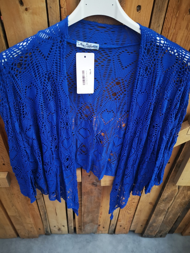 Gilet "Félicie" cœur bleu roi