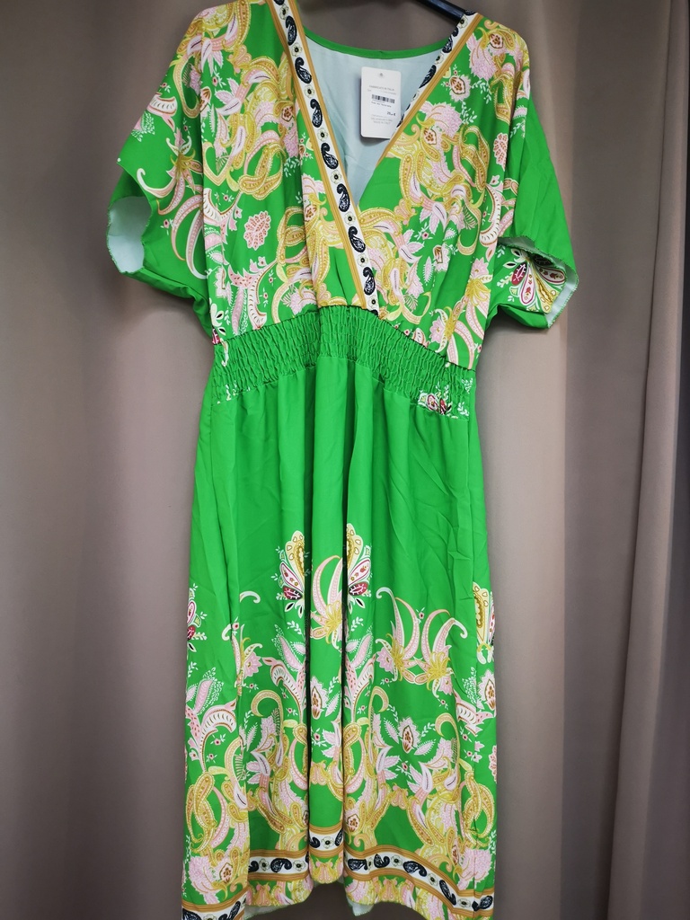 Robe "Alix" fleurie verte