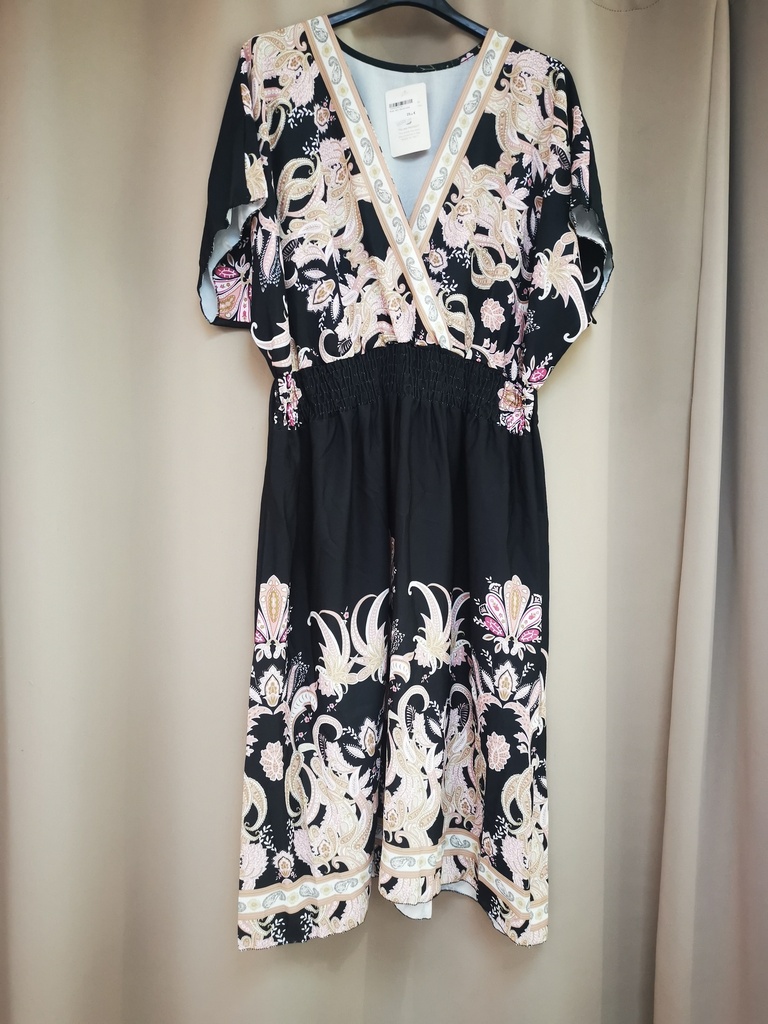 Robe "Alix" fleurie noire