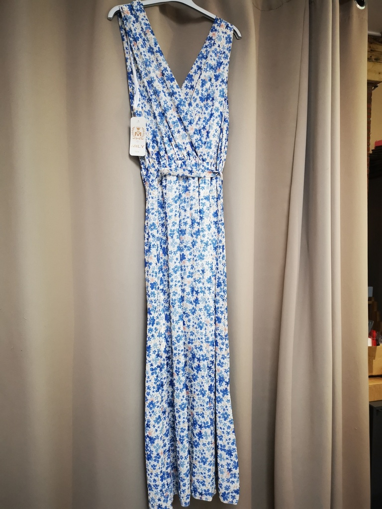 Robe longue  "Lyna" bleu marine gt