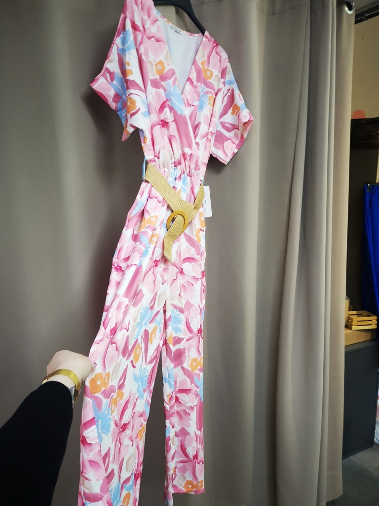 combi longue "Sita"rose manches courtes