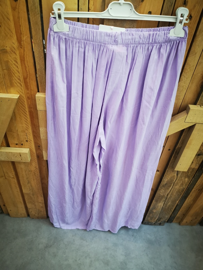 Pantalon uni fluide "Azalée" lilas