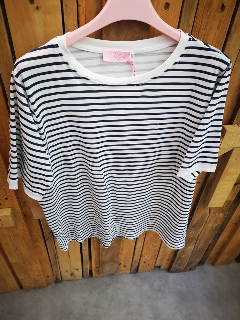 T-shirt "Marine" PT marine et blanc