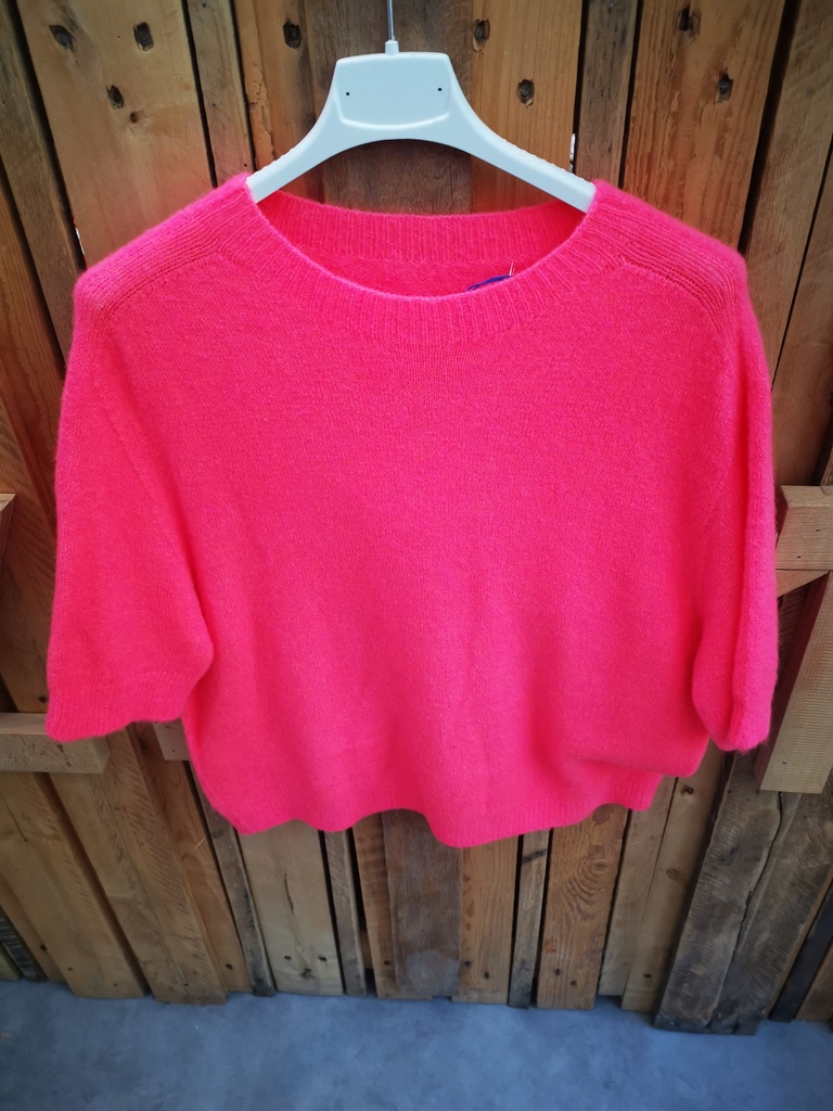 Pull courtes manches PT "Zola" corail fluo