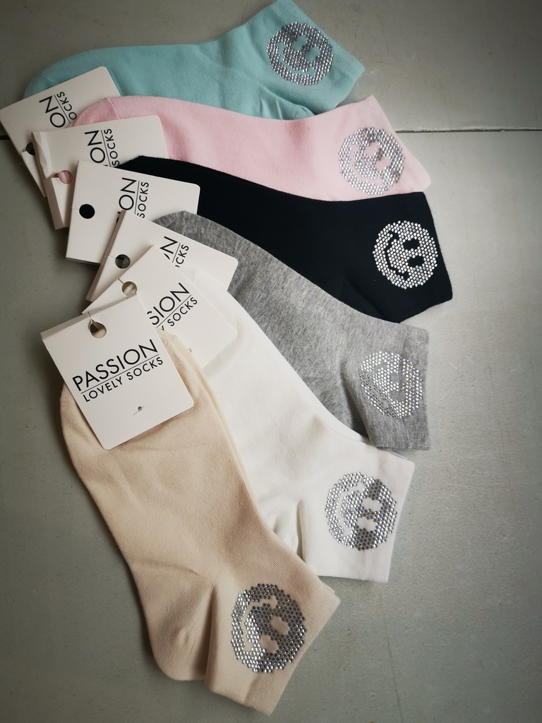 Chaussettes Smiley rose pâle