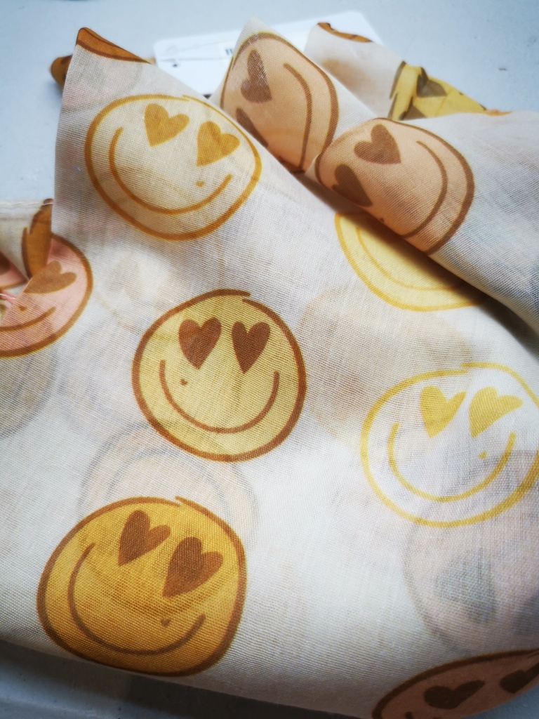 Foulard Smiley tons jaunes