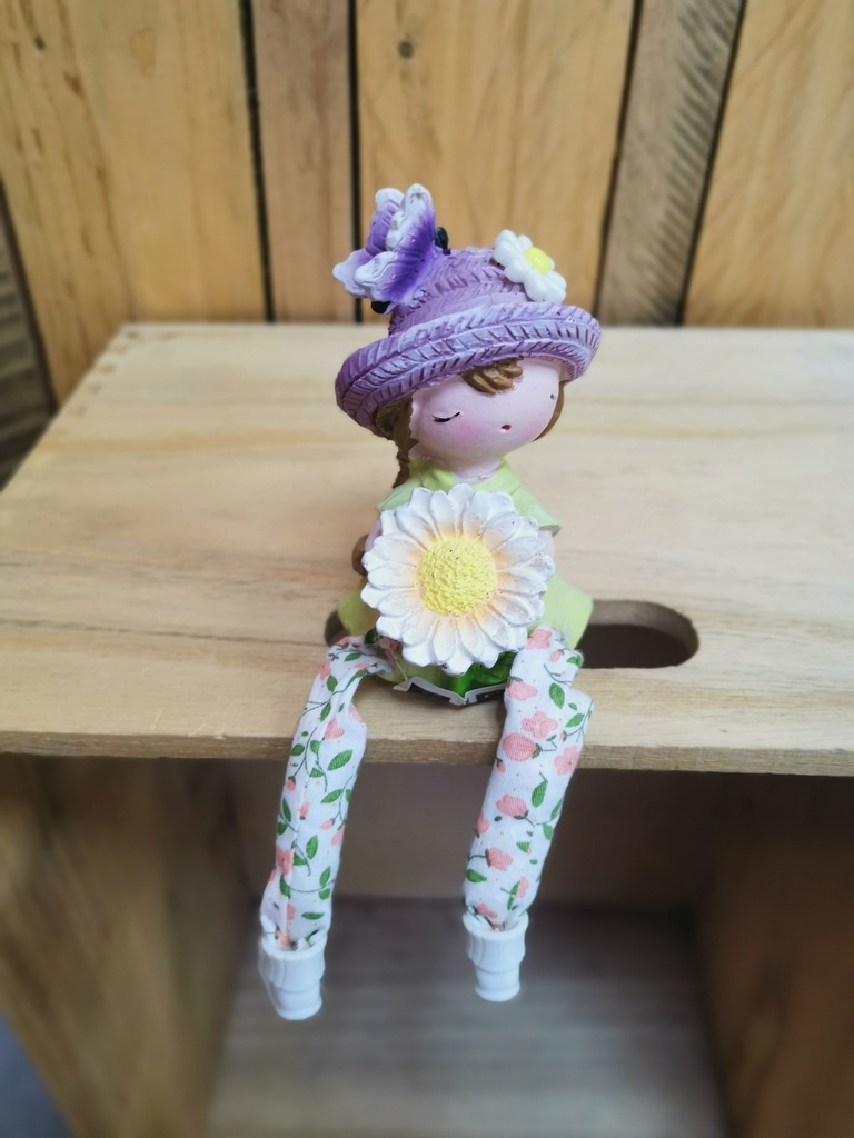 Fille jambes amovibles lilas avec papillons