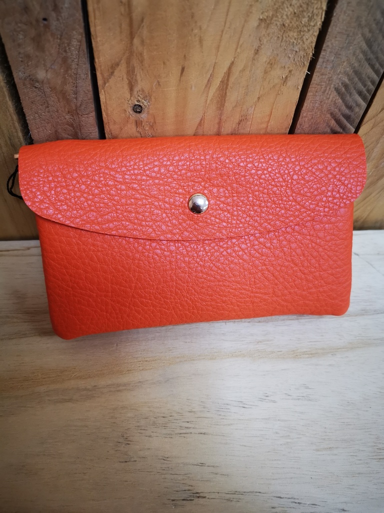 Pochette double ouverture "Dalhia" orange