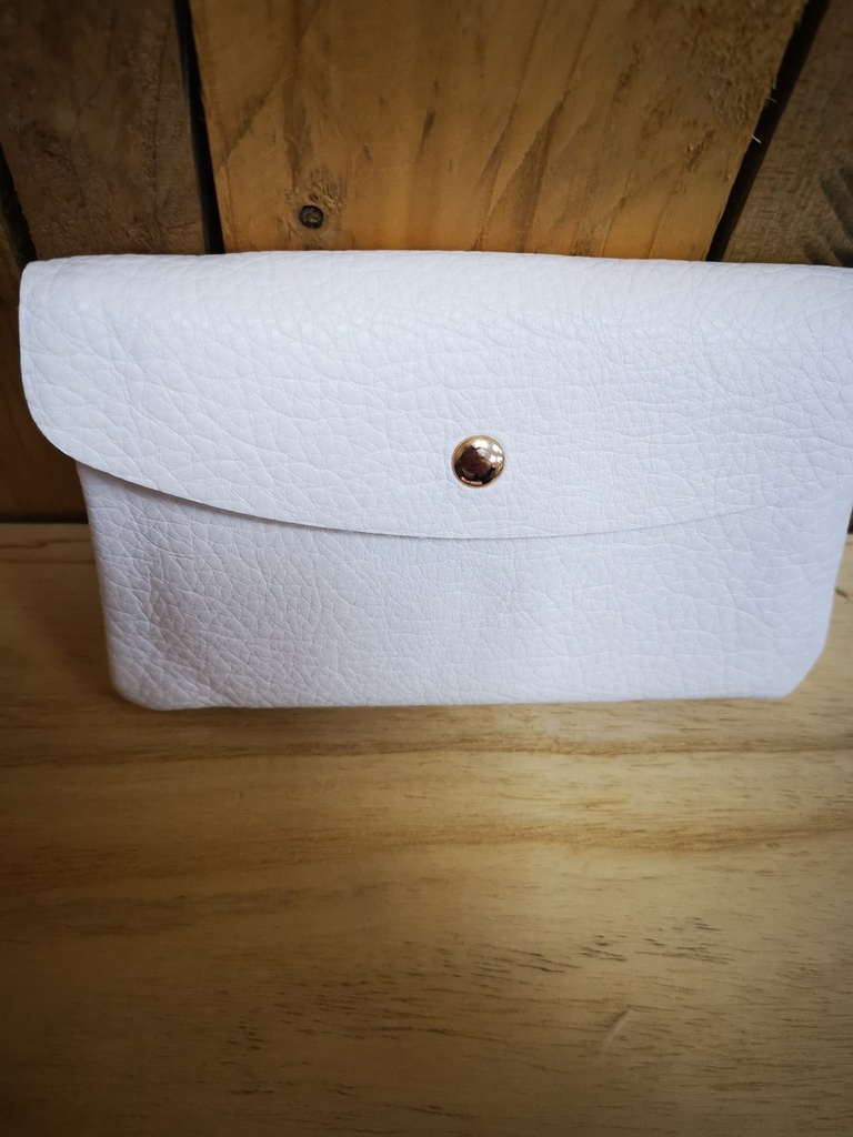 Pochette double ouverture "Dalhia" blanc