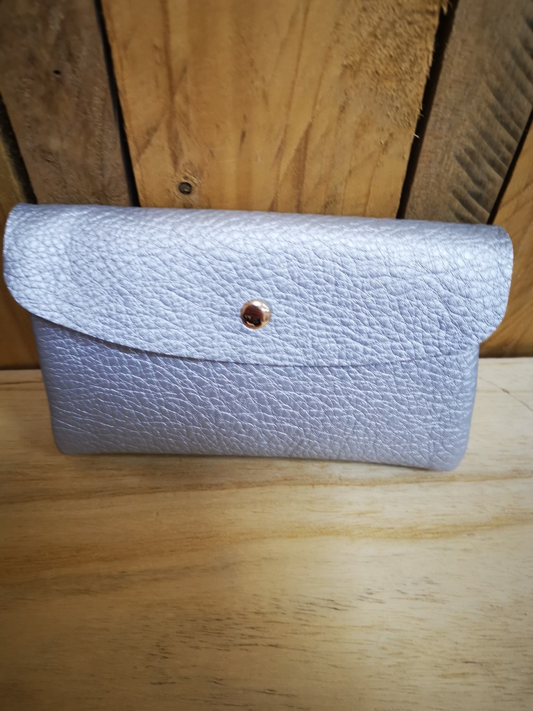 Pochette double ouverture "Dalhia" gris