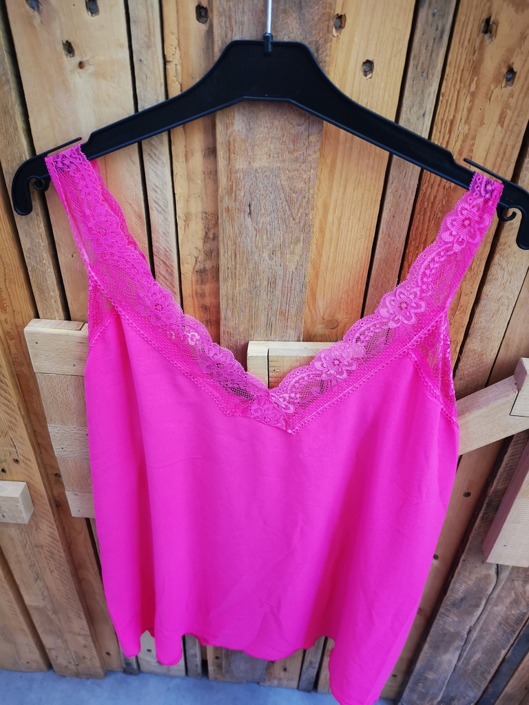 Top dentelle "Emma" fuchsia