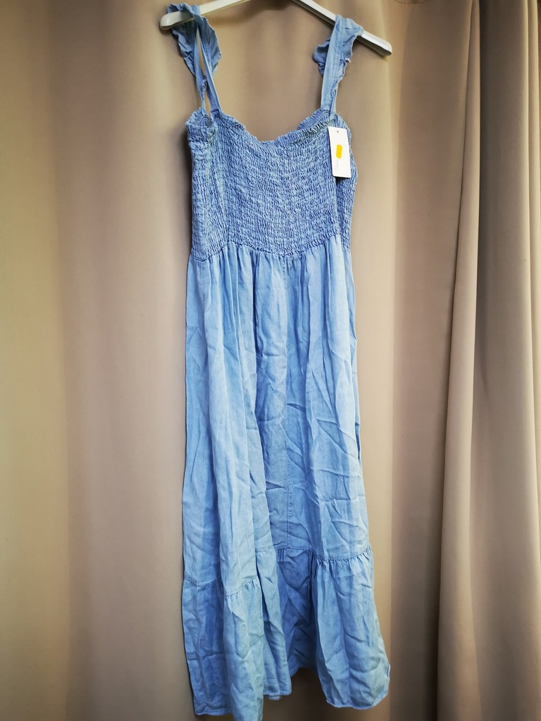 Robe Alona en jeans moyen "Bandeau poitrine"