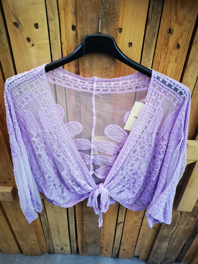 Gilet dentelle Trinity Lilas