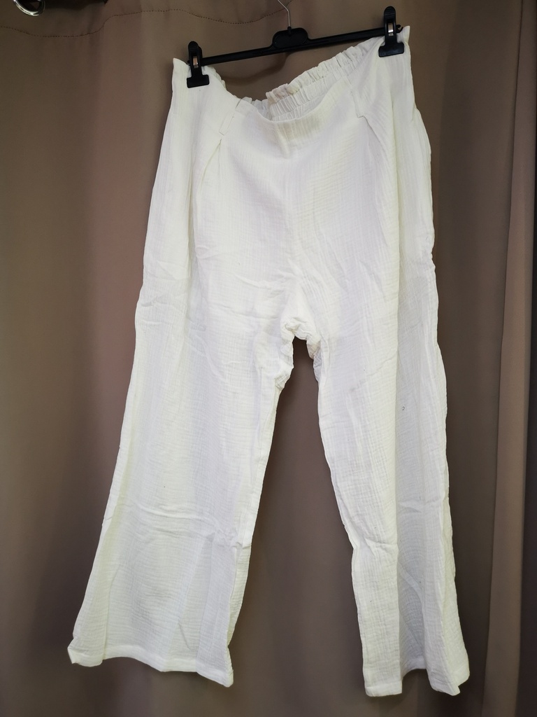 Pantalon gaze de coton Evy Blanc
