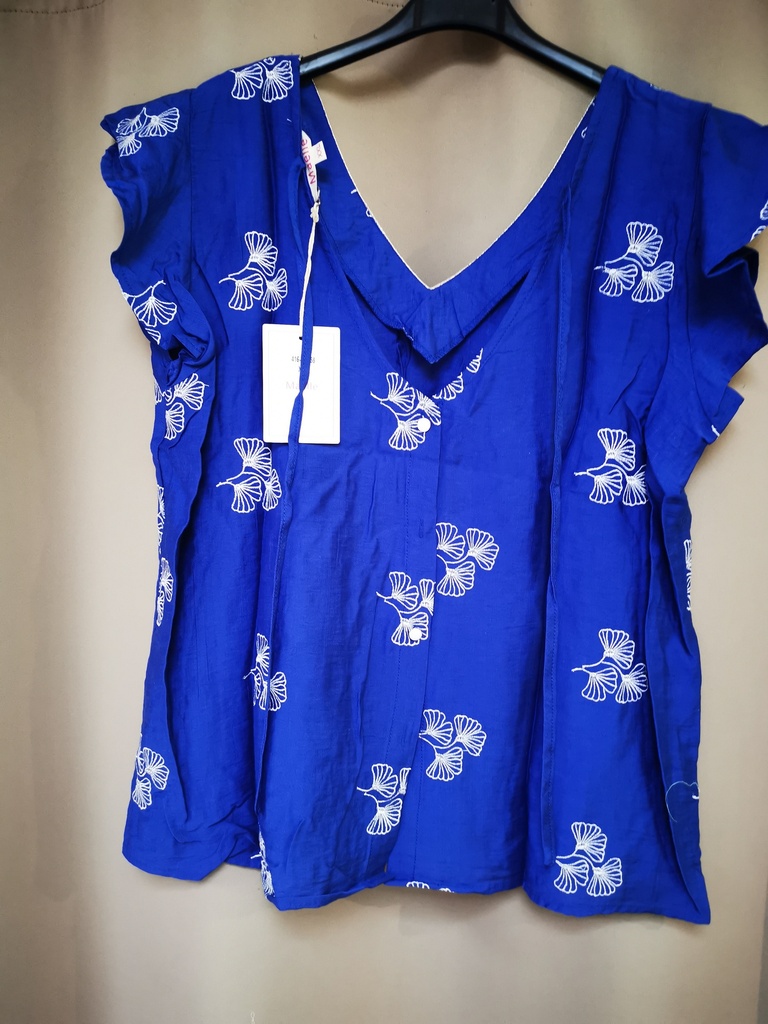 Top gincko bleu/blanc