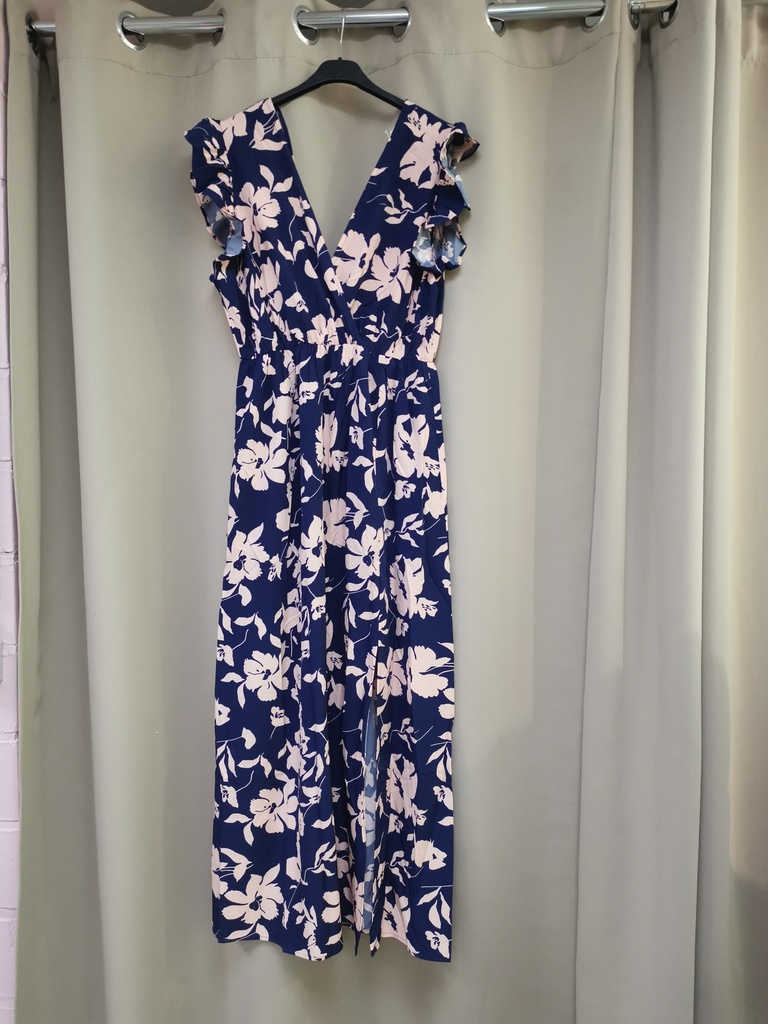 Robe longue Rosie rose pâle/marine