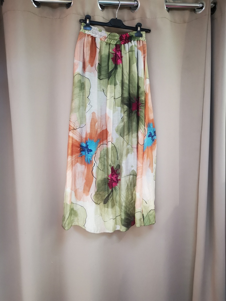 Jupe longue tencel fleurie "Ambre"