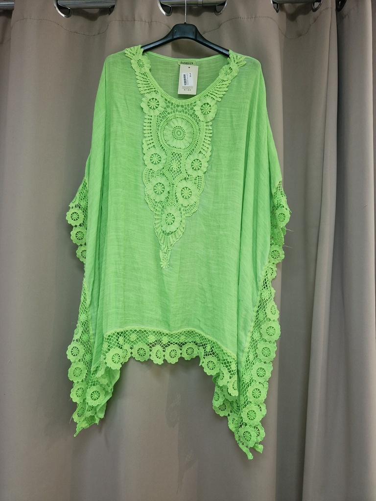 Blouse-paréo "brava" vert fluo