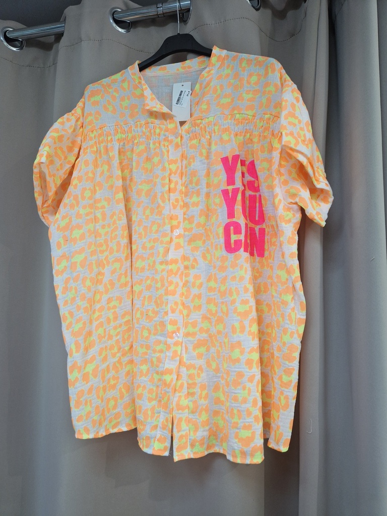 Chemise "yes you can"orange fluo