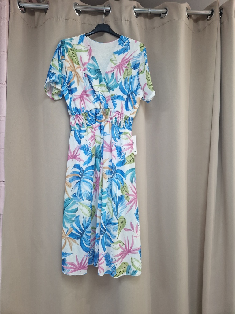 Robe tropicale vert eau