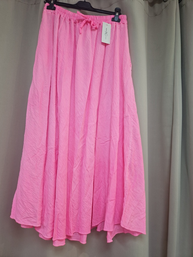 Jupe longue rose fluo 