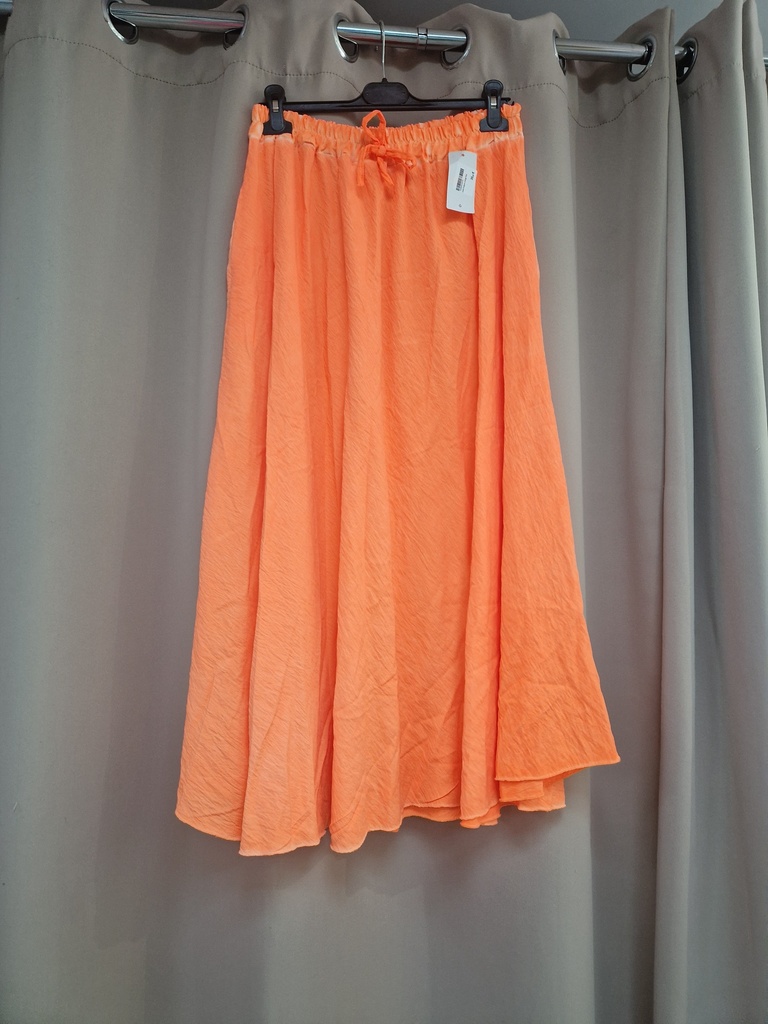 Jupe longue orange fluo