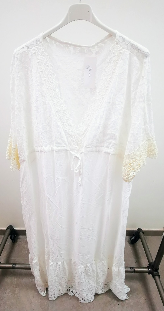 Robe "Azélie" blanche dentelle 