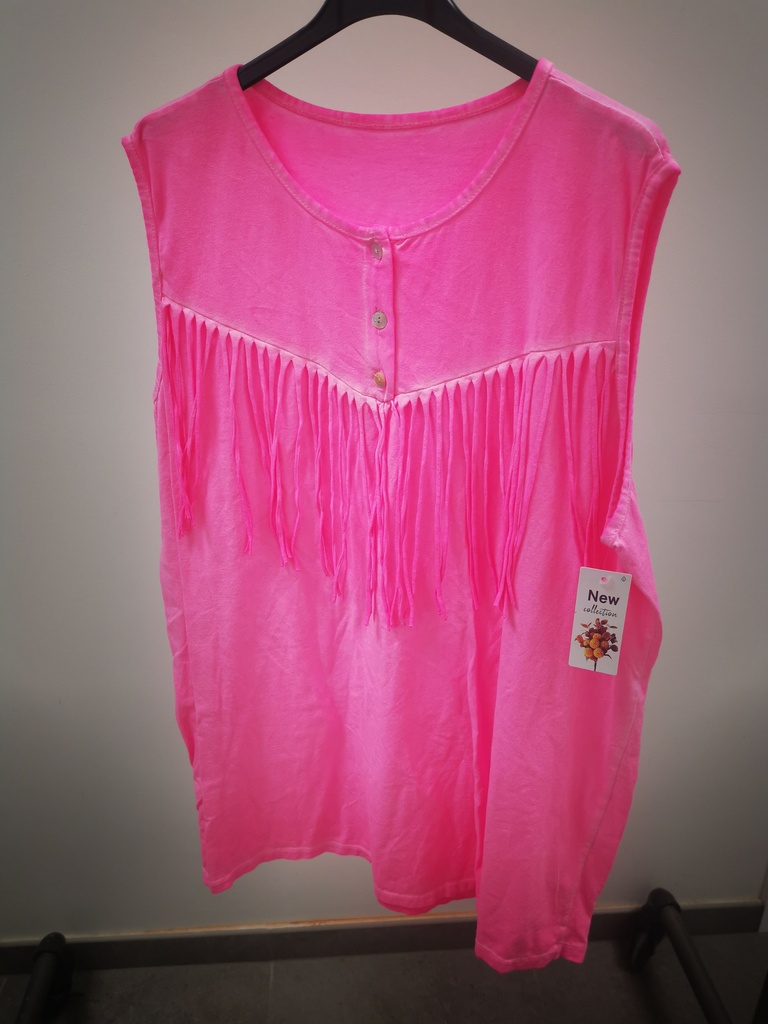 Top "Cléa" rose fluo